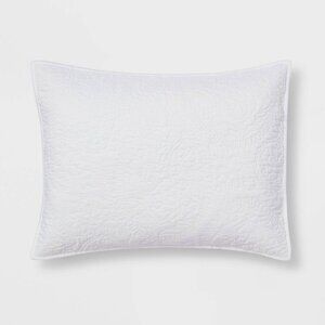 Threshold White Quilted Pillow Sham Standard Size Garment Washed